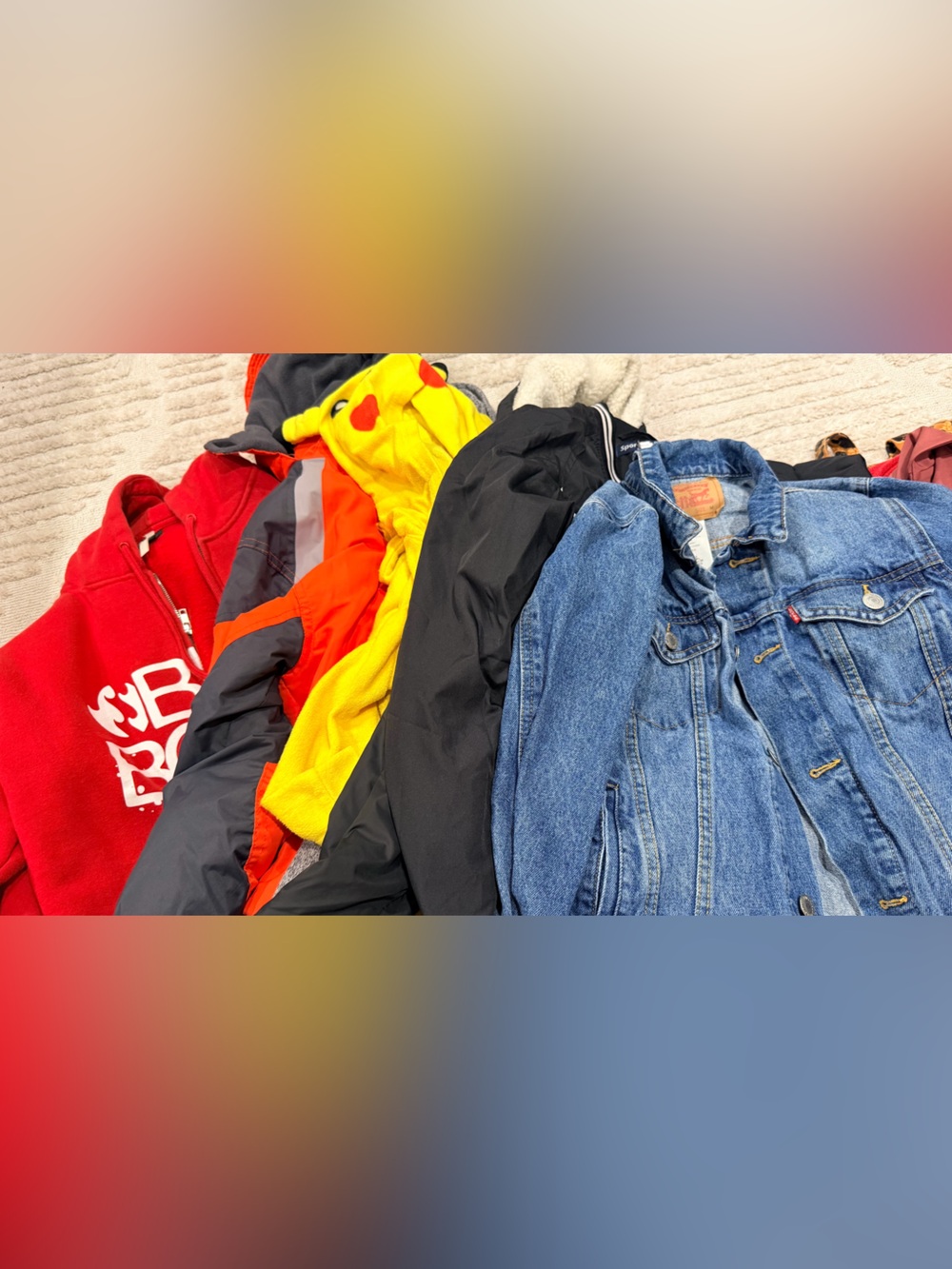 Boys 10y BUNDLE Denim Jacket with Tan Leather Patch and others